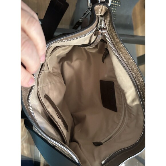 Coach 70308 Thompson Leather Bag Dark brown Gray Rare - Picture 6 of 8
